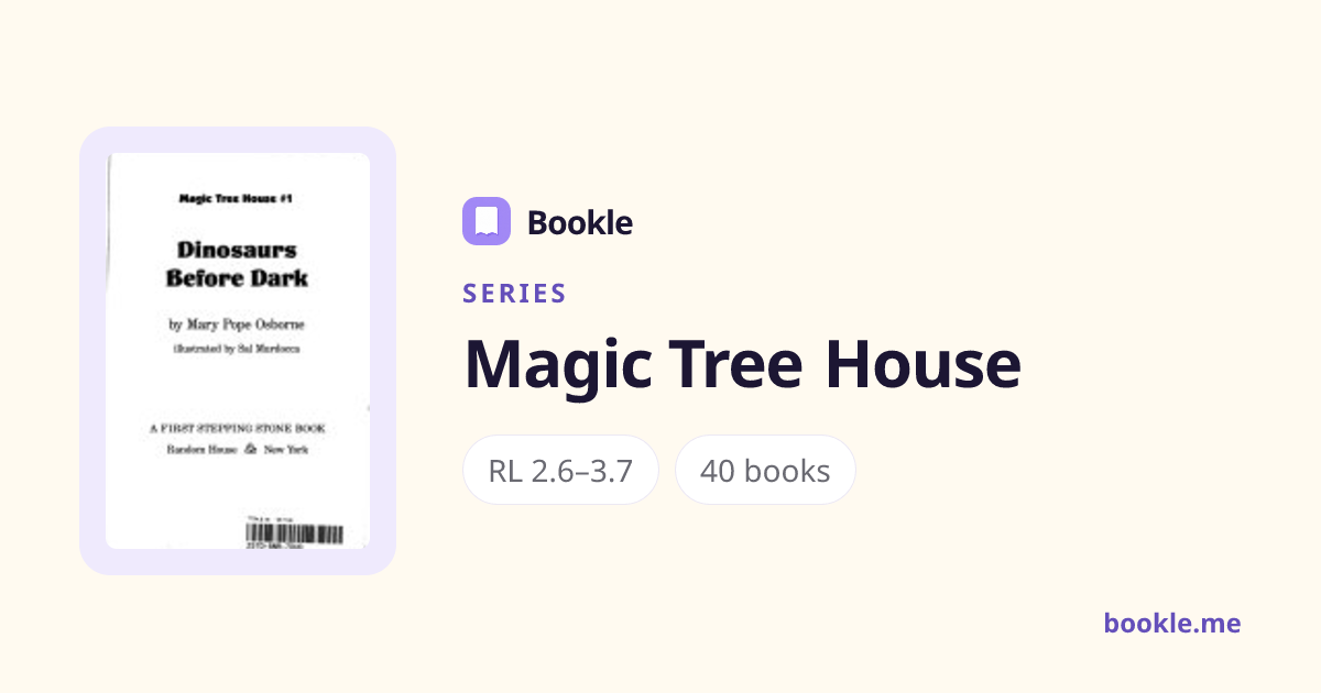 Bookle의 Magic Tree House 시리즈 미리보기: 첫 권 이미지와 시리즈 정보를 보여주는 카드
